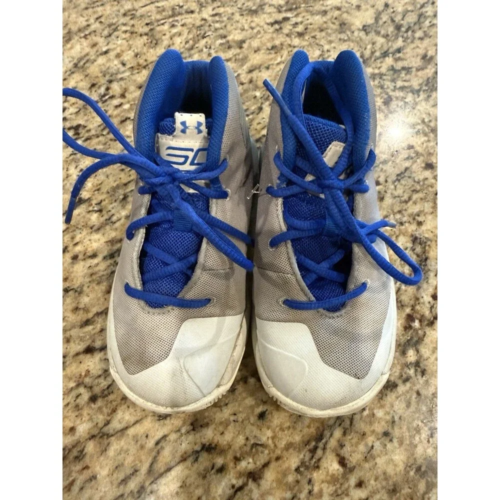 Under Armour gray and blue toddler boy size 8 Athletic Sports sneakers